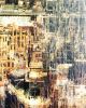 New York 55 – Amber Toned Cityscape Painting | Mixed Media in Paintings by Dario Moschetta