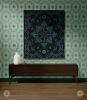 IVI - Mushroom + Cannabis  Blanket Blue Green | Linens & Bedding by Sean Martorana. Item made of cotton with fiber
