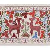 Suzani Tapestry With Deer Design, Animal Pictorial Cotton Su | Tablecloth in Linens & Bedding by Vintage Pillows Store