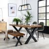 Solid Wood Table and Bench Rustic Dining Table | Tables by Picwoodwork. Item made of wood