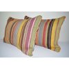 18" X 24" Vintage Turkish Lumbar Pillow, Tribal Design | Cushion in Pillows by Vintage Pillows Store. Item composed of cotton and fiber