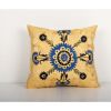 Yellow Suzani Cushion Cover, Floral pillow cover from Uzbeki | Pillows by Vintage Pillows Store