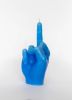 Light Blue Hand candle - Original F*ck gesture | Ornament in Decorative Objects by Agora Home. Item made of synthetic works with minimalism & contemporary style