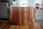 Solid Walnut Wood Double Waterfall Ottoman Coffee Table | Tables by Hazel Oak Farms. Item made of walnut