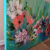 Deep in The Ocean Floral Painting | Oil And Acrylic Painting in Paintings by Colleen Sandland Beatnik. Item composed of wood and synthetic
