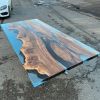 Custom Live edge Epoxy Table | Dining Table in Tables by Ironscustomwood. Item composed of walnut & metal compatible with minimalism and contemporary style