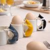 Cat Egg Cup (set of 3) – A Playful Ceramic Breakfast Object | 4am Product Design | Dinnerware by 4AM Product Design