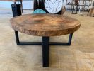 Spalted Sycamore Cookie Industrial Coffee Table - In Stock | Tables by Hazel Oak Farms. Item made of wood & metal