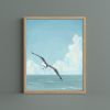Seagull in Flight Art Print, Coastal Bird Wall Art, Beach Decor, Gull Painting | Prints in Paintings by The Ugly Cat Studio