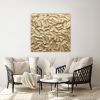 3D gloss gold leaf painting canvas sculptural gold wall art | Oil And Acrylic Painting in Paintings by Berez Art. Item composed of canvas & metal