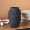 Paper Mache Vase, Black Minimal Shape | Vases & Vessels by FIG Living. Item made of paper works with boho & minimalism style