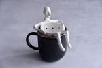Handmade porcelain tea strainer human | Utensils by Laima Ceramics. Item composed of ceramic in minimalism or contemporary style