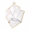 Summer School White and Gold Grid Dinner Napkins, Set of 2 | Linens & Bedding by Willow Ship