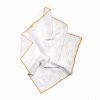 Summer School White and Gold Grid Dinner Napkins, Set of 2 | Linens & Bedding by Willow Ship