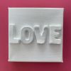 Love 4" x 4" | Mixed Media in Paintings by Emeline Tate. Item made of canvas with synthetic