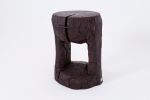 Sculptural Hardwood Side Table, Coffee Table, Red Stain, Hand-Carved, | Tables by Logniture
