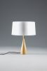 Modern Wood Table Lamp with Shade | Lamps by Manuel Barrera Habitables. Item composed of wood and cotton