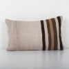 Anatolian Lumbar Striped Kilim Pillow Cover, Hemp Organic Cu | Cushion in Pillows by Vintage Pillows Store