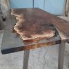 Walnut Clear Epoxy Resin Table, Custom River Table | Dining Table in Tables by Ironscustomwood. Item made of walnut & steel