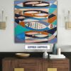 Midcentury modern painting geometric relief abstract mcm | Oil And Acrylic Painting in Paintings by Berez Art. Item composed of canvas compatible with mid century modern and modern style