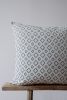 White and Navy Diamond Cross Motif Pillow 20x20 | Pillows by Vantage Design