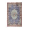 Distressed Blue Turkish Oushak Rug - Room Size Carpet | Area Rug in Rugs by Vintage Pillows Store. Item composed of cotton & fiber