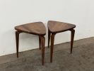 Modern Triangular Side Table: Hand-Sculpted Leg End Table, USA made | Tables by Marco Bogazzi