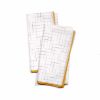 Summer School White and Gold Grid Dinner Napkins, Set of 2 | Linens & Bedding by Willow Ship