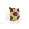 Velvet Ikat Cushion Dots Purple, Square Tribal Silk Cushion | Sham in Linens & Bedding by Vintage Pillows Store. Item composed of cotton & fiber