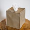 Sand Dune Leather Single Tissue Box Cover | Toiletry in Storage by Vantage Design