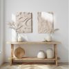 Diptych Wall Art Set (2 pieces) - Modern Textured Plaster Sculptures - Beige Decor - Housewarming Gift - Japandi Style Design | Wall Sculpture in Wall Hangings by Vaiva Art Atelier
