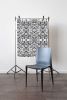 Indian Floral (Med), Black & White | Fabric in Linens & Bedding by Philomela Textiles & Wallpaper. Item composed of canvas