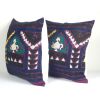 Suzani Pillow Cases Fashioned from a Vintage Suzani, Set of | Cushion in Pillows by Vintage Pillows Store