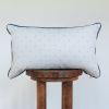 Cream and Turquoise Triangle Dots with Welt Pillow 12x20 | Pillows by Vantage Design