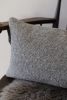 Silver Grey Nubby Woven Wool Lumbar Pillow 12x20 | Pillows by Vantage Design