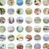 One Hundred Vintage Encyclopedia Dots Collage #3 | Paintings by Amelia Coward