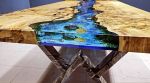 Custom Ocean Table | Live Edge Epoxy Ocean Table | Dining Table in Tables by LuxuryEpoxyFurniture. Item composed of wood and synthetic