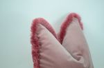 pink brush fringed pillow cover // dusty pink velvet cushion | Pillows by Velvet Fringe