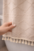 Valencia Tufted Beige Shower Curtain | Curtains & Drapes by Busa Designs