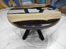 Clear Epoxy Resin Round Coffee Table | Resin Dining Table | Tables by LuxuryEpoxyFurniture. Item made of wood & synthetic