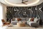 Charcoal Waves — Abstract Luxury Wallpaper Mural | Wall Treatments by ELLE WALLS