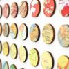 One Hundred World Map Dots Rainbow Collage, Green to White | Paintings by Amelia Coward