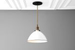 10 Inch White Shade Pendant Light - Model No. 8906 | Pendants by Peared Creation. Item composed of brass