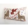 Extra Long Animal Pictorial Lion Cushion, Kingsize Suzani Be | Pillows by Vintage Pillows Store
