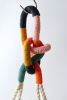 Modern Color Block Macrame Plant Hanger – 37” Handmade Boho Hanging Planter | Plants & Landscape by Freefille