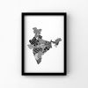 Map of India Print, Black and White Art Print | Prints by Carissa Tanton. Item composed of paper