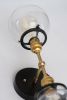 Vanity Lighting - Brass Black Vanity - Model No. 7350 | Sconces by Peared Creation. Item made of brass with glass