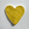 Yellow Heart 4" x 4" | Mixed Media in Paintings by Emeline Tate. Item composed of canvas and synthetic