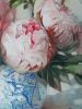 Peonies blossom art oil painting canvas original art Floral | Oil And Acrylic Painting in Paintings by Natart. Item composed of canvas and synthetic in contemporary style