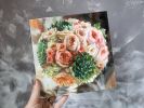 Bridal flowers bouquet art canvas painting original, Custom | Oil And Acrylic Painting in Paintings by Natart. Item made of canvas with synthetic